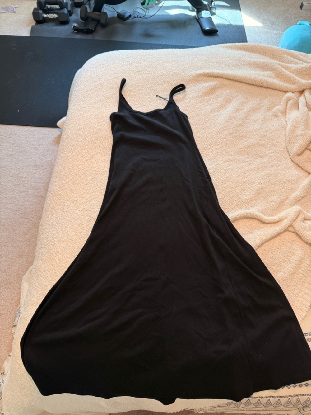 Old Navy Black Maxi Slip Dress with Thin Straps